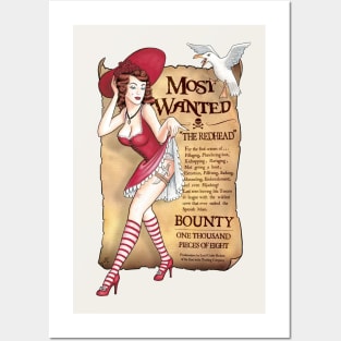 Redhead Pirate Pin-up Posters and Art